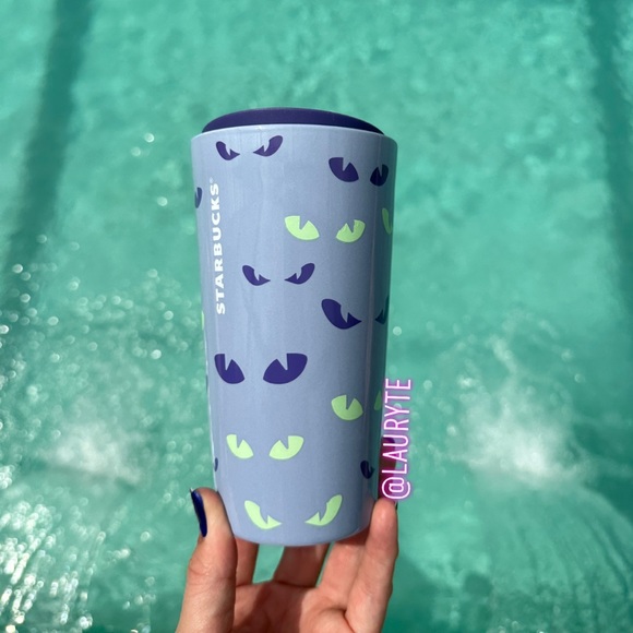 Starbucks 2022 Halloween Lilac Spooky Eyes Glow in the Dark Ceramic Travel Mug